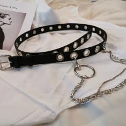 Women Belt PU Leather Pin Buckle Punk Wind Jeans New style fashion Female Black Free Size Grommet Belts For Pants