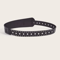 Fashion Women Black PU Leather Belt with Rivets Studded for Jeans Dress Skirts Shirts Decoration Punk Gothic Waist Strap Band