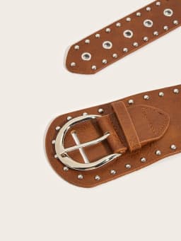 Fashion Women Black PU Leather Belt with Rivets Studded for Jeans Dress Skirts Shirts Decoration Punk Gothic Waist Strap Band
