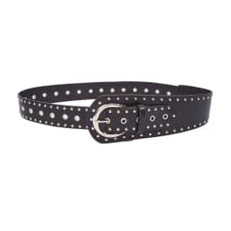 Fashion Women Black PU Leather Belt with Rivets Studded for Jeans Dress Skirts Shirts Decoration Punk Gothic Waist Strap Band