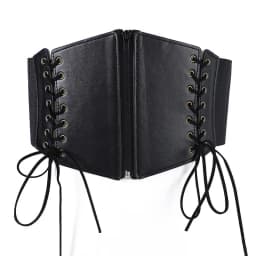 Fashion Lace Up Punk Corset Wide Belt Women Slimming Body Elastic Bustier Waistband PU Leather Hip Hop Gothic Girdle Belt Straps