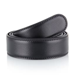 3.0cm/3.5cm Men Cow Leather Ratchet Belt Without Buckle Black Coffee Business Belt No Holes Fit for Automatic Buckle