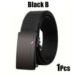 Men's Tactical Belt Automatic Metal Buckle Casual Nylon Belt Black Woven Canvas Breathable Fashion Outdoor Sport Jeans Strap