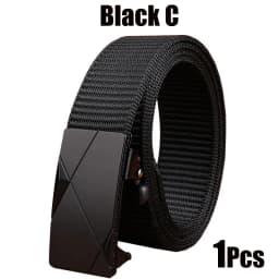 Men's Tactical Belt Automatic Metal Buckle Casual Nylon Belt Black Woven Canvas Breathable Fashion Outdoor Sport Jeans Strap