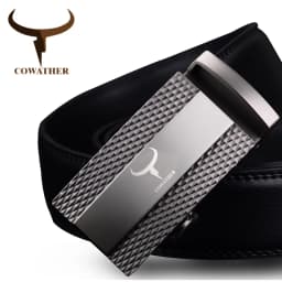 COWATHER 100% cow genuine leather belts for men 2021 top quality automatic alloy buckle male strap casual design original brand