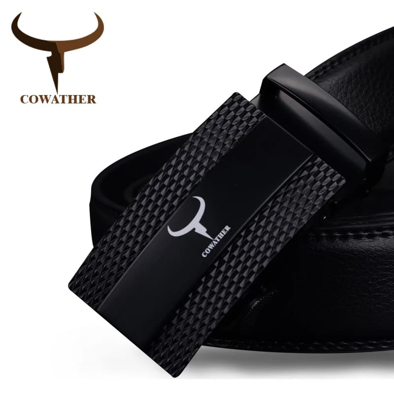COWATHER 100% cow genuine leather belts for men 2021 top quality automatic alloy buckle male strap casual design original brand