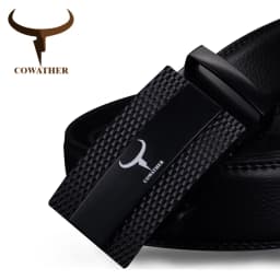 COWATHER 100% cow genuine leather belts for men 2021 top quality automatic alloy buckle male strap casual design original brand