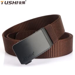 TUSHI New Nylon Belt Metal Automatic Buckle High Quality Men's Jeans Leather Belt Business Work Outdoor Tactical Belt for Men