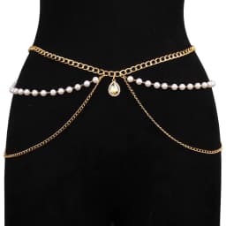 Fashionable, Versatile, Simple, Multi-layer Metal Body Chain, Personalized Emerald Diamond-set Waist Chain