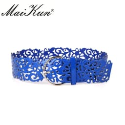 Maikun Hollow Retro Belts for Women All-match Decorative Women Belt Fashion Ladies Dress Belts Metal Pin Buckle