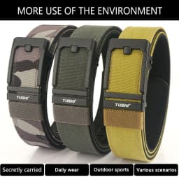 TUSHI New Double-layer Reinforced Automatic Buckle Training Quick Hanging Pistol Belt Men Nylon Outdoor Leisure IPSC Accessories
