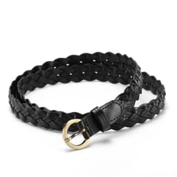 Women Leather Belt Waist Bands with Round Gold Buckle Braided Dress Belt Casual Thin Belt For Student Ladies Clothes Accessories