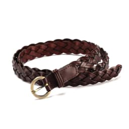 Women Leather Belt Waist Bands with Round Gold Buckle Braided Dress Belt Casual Thin Belt For Student Ladies Clothes Accessories