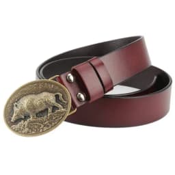 Genuine Leather male metal belt buckle fashion strap for men gift belt Wild boar pattern