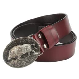 Genuine Leather male metal belt buckle fashion strap for men gift belt Wild boar pattern