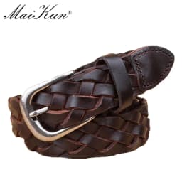 Western Cowboy Style Knitted Belt for Women Famous Brand Designer Vintage Waist Strap Casual Jeans Belt Pin Buckle