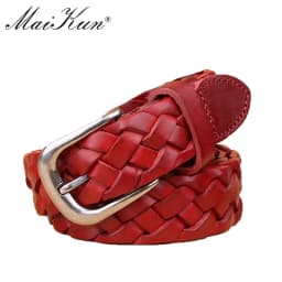 Western Cowboy Style Knitted Belt for Women Famous Brand Designer Vintage Waist Strap Casual Jeans Belt Pin Buckle