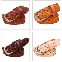 Western Cowboy Style Knitted Belt for Women Famous Brand Designer Vintage Waist Strap Casual Jeans Belt Pin Buckle