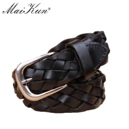 Western Cowboy Style Knitted Belt for Women Famous Brand Designer Vintage Waist Strap Casual Jeans Belt Pin Buckle