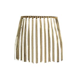 2021 Luxury Wide Tassel Fringe Metal Waist Chain Gold Wide Waist Belt Female Night Club Body Chain European Ladies Belt Cinture