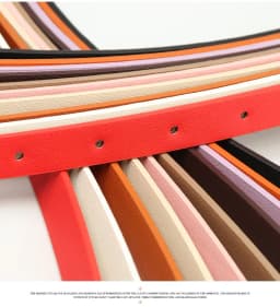 1.4x105cm Retro Pin Buckle Thin Belt for Women Girls Simple PU Leather Waistband Ladies Jeans Dress Accessories