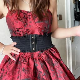 Ruffles Wide Belt Triple Buckle Elegant Elastic Waistband Decorative Dress Girdle for Women Goth Punk Stretch Cummerbunds