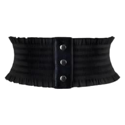 Ruffles Wide Belt Triple Buckle Elegant Elastic Waistband Decorative Dress Girdle for Women Goth Punk Stretch Cummerbunds