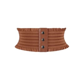 Ruffles Wide Belt Triple Buckle Elegant Elastic Waistband Decorative Dress Girdle for Women Goth Punk Stretch Cummerbunds