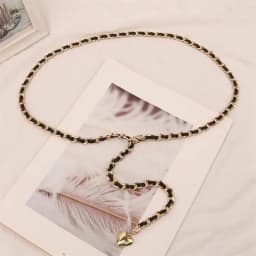 Women Metal Waist Chain Belt Long Thin Tassel Ball Heart Adjustable Waistband For Female Lady Dress Coat Decoration Strap Girdle