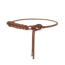 Women Knotted Long Belt Fashion Braided Leather Rope Thin Belt Female Dress Coat Decorative String Waistband