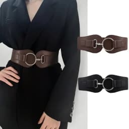 Luxury Ladies Wide Belt Elastic Vintage Buckle Leather Wide Fashion Wild Pin Buckle Women's Belt Waist Seal Belt