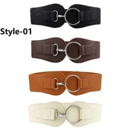 Luxury Ladies Wide Belt Elastic Vintage Buckle Leather Wide Fashion Wild Pin Buckle Women's Belt Waist Seal Belt