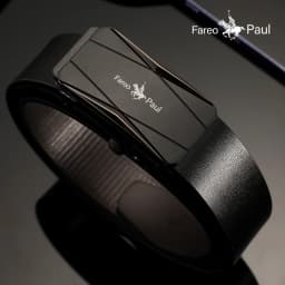 Fashionable men's High-Quality leather Belt with Automatic Buckle, Suitable for Young and Middle-Aged Gentlemen