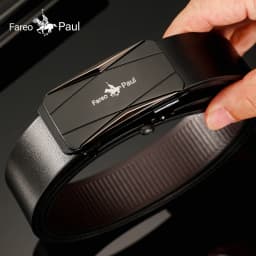 Fashionable men's High-Quality leather Belt with Automatic Buckle, Suitable for Young and Middle-Aged Gentlemen