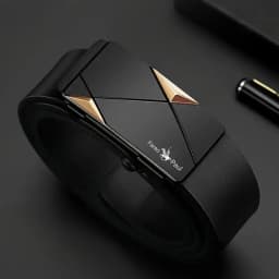 Fashionable men's High-Quality leather Belt with Automatic Buckle, Suitable for Young and Middle-Aged Gentlemen