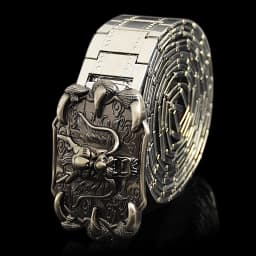 Men's belt Stainless steel Belt Retro Dragon metal Belt Gold Color Charm Belt Hip Hop Punk Strap self-defense luxury Belt male
