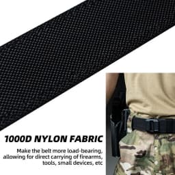 1.5" Tactical Belt Metal Buckle Adjustable Sturdy Ratchet Nylon Belts IPSC USPSA IDPA Belt Rigid Heavy Duty Gea