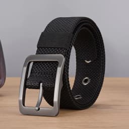 DINISITON Men's Nylon Belt Alloy Needle Buckle Belt Military Training Supplies Casual Style Outdoor Sports Belt