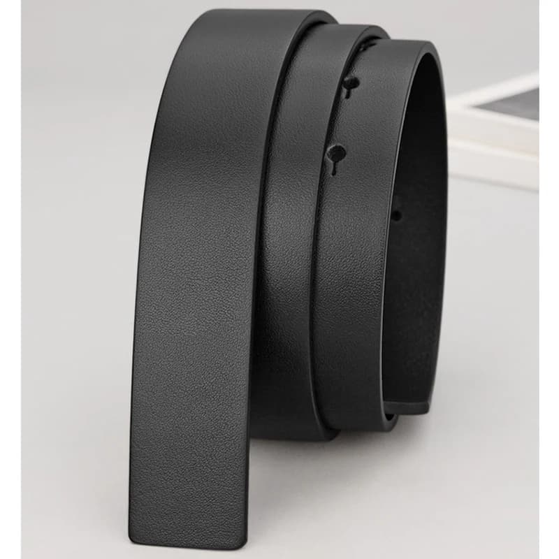 Pure Cowhide Belt Strap 3.4CM Round Hole Belt No Buckle Genuine Leather Belts High Quality Without Buckle Belt Men Women