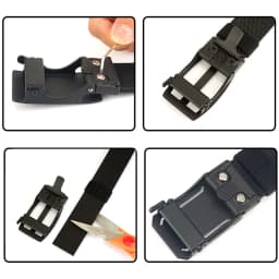 VATLTY 2024 Men's Tactical Belt Zinc Alloy Automatic Buckle Sturdy Nylon Police Duty Military Gun Belt Blue Casual Belt Male