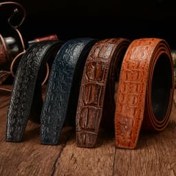 Designer Belts Men Genuine Leather crocodile grain Strap Luxury No Buckle Business Automatic Belt Ceinture Homme