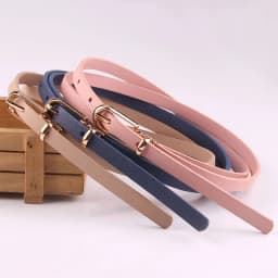 Fashion PU Leather Women Belts Black Blue White Pink Red Thin Skinny Pin Buckle Waistband Dress Jeans Decoration Belts