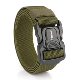 KOLBER New Men's Casual Elastic Belt Aluminum Buckle Quick Release Military Tactical Belt Soft Nylon Stretch Work Belt Waistband