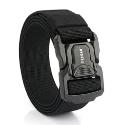 KOLBER New Men's Casual Elastic Belt Aluminum Buckle Quick Release Military Tactical Belt Soft Nylon Stretch Work Belt Waistband
