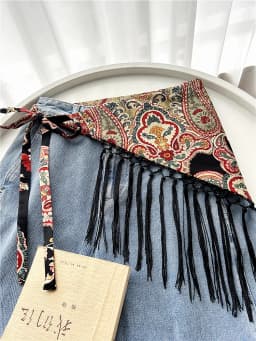 Vintage Triangular Fart Curtain Women's Belt With Skirt Bohemian Ethnic Waist Seal Fringed Skirt Curtain Pants Accessories