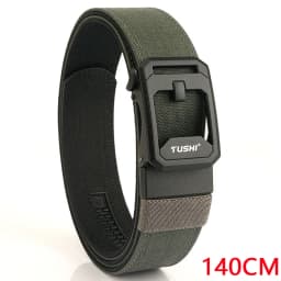 TUSHI 140CM Mens Military Tactical Belt Tight Sturdy Nylon Heavy Duty Hard Belt for Male Outdoor Casual Belt Automatic Waistband