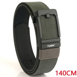 TUSHI 140CM Mens Military Tactical Belt Tight Sturdy Nylon Heavy Duty Hard Belt for Male Outdoor Casual Belt Automatic Waistband