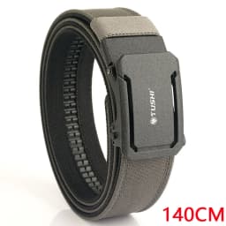 TUSHI 140CM Mens Military Tactical Belt Tight Sturdy Nylon Heavy Duty Hard Belt for Male Outdoor Casual Belt Automatic Waistband