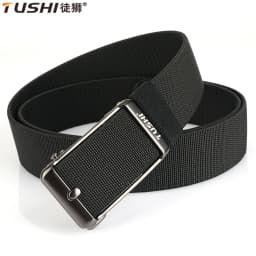 TUSHI New Elastic Belt For Men Automatic buckle Alloy Quick Release Strong Outdoor Casual Belt Tight Nylon Stretch Waistband