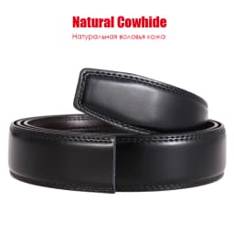 VATLTY 2021 No Buckle Leather Belt for Men 3.5cm Natural Cowhide Trouser Belt Non-porous Black Belt Girdles Male Gifts